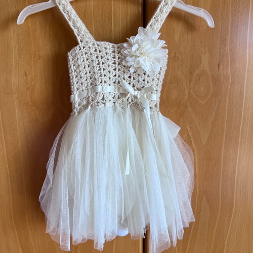 Dress with tulle and knit, 45cm, new for little princess