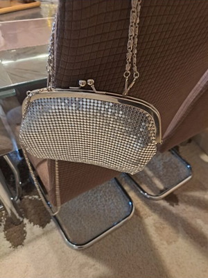 Vintage handbag 80s silver like new with age stains