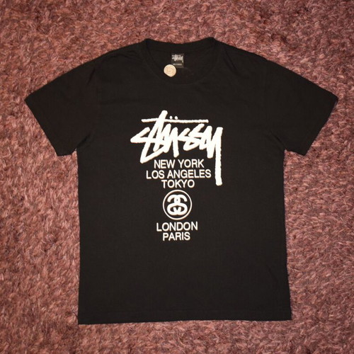 Stussy T-shirt men size M like new, black