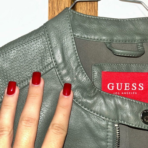Guess leather jacket XS like new, green