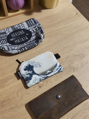 Set of 3 new wallets, one Japanese style