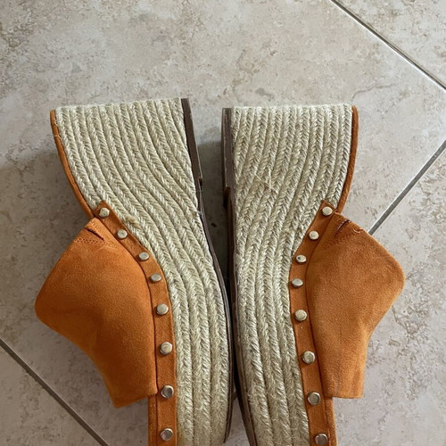 Zara platforms used, size 40, beige and orange