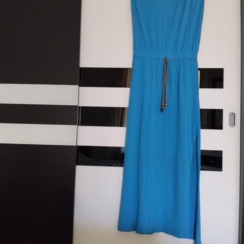 Musk strapless maxi dress, blue, size S