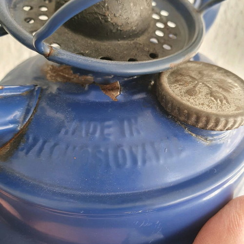 Old kerosene lamp used, decorative lantern without glass and wick