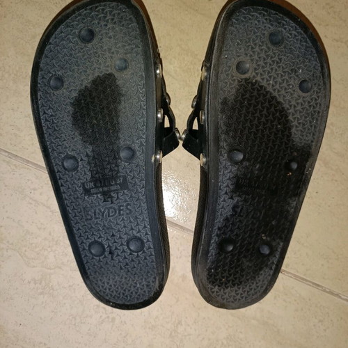 Slydes slippers used, size 37 small fit for 36