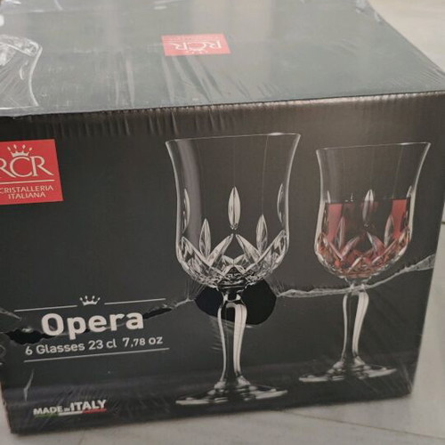 Opera crystal glasses set of 24, new, 23cl vintage design