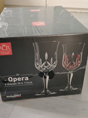 24 κρυστάλλινα ποτήρια Opera RCR σφραγισμένα με σήμα γνησιότητας