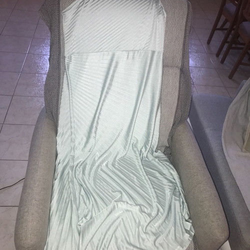 Dress with one shoulder new, mint color, maxi, iridescent fabric
