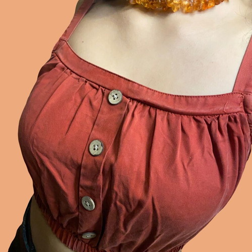 Coral top with buttons used Pink Woman size S