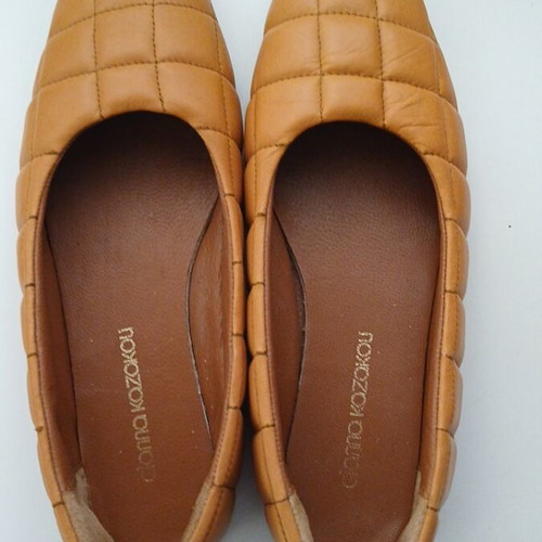 Gianna Kazakou leather ballerinas like new, beige and brown, size 36