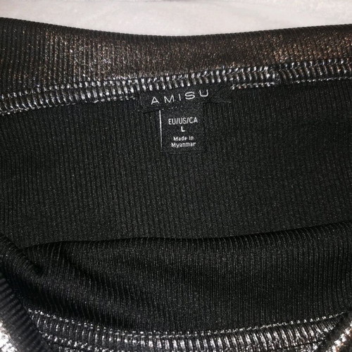 Shiny long sleeve blouse L like new, silver