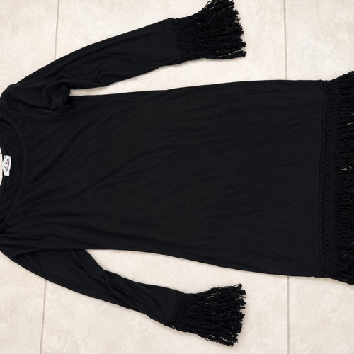 We Are black dress with fringes, size small