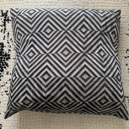 Decorative pillow 50x50 cm geometric blue design like new