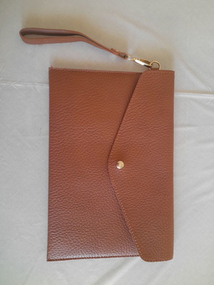 Envelope bag like new, brown faux leather