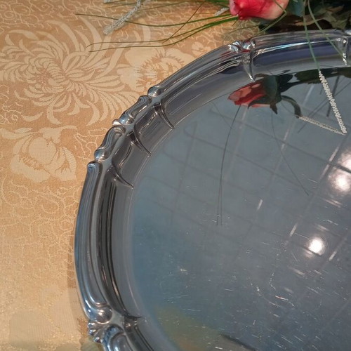 Silver-plated tray with designs like new