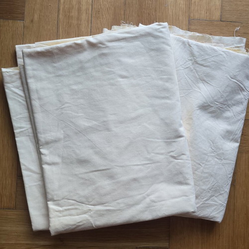 Fabric used, 2 pieces light yellow, dimensions 2x1.29 and 1.98x1.26 m