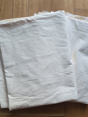 Fabric used, 2 pieces light yellow, dimensions 2x1.29 and 1.98x1.26 m