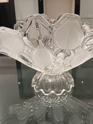 Crystal Industries fruit bowl used, tulip shape with embossed design