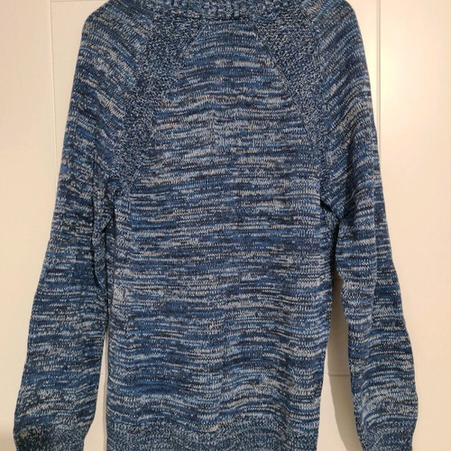 Men's knitted cardigan H&M new, white and blue, size S