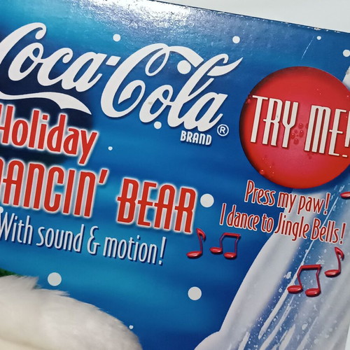 Collectible plush Thirsty Bear by Coca Cola used, 1999 Christmas edition