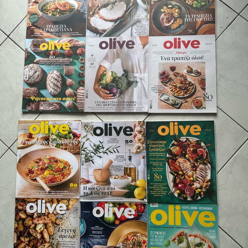 Olive cooking and gastronomy magazines new, pack of 12 issues