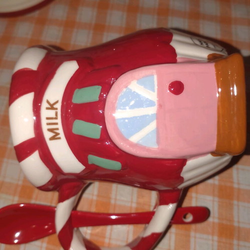 Mug with spoon new, hand-painted Pepco