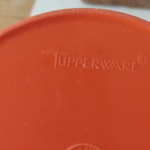 Tupperware containers used, set of two, large 21cm height, small 19cm height