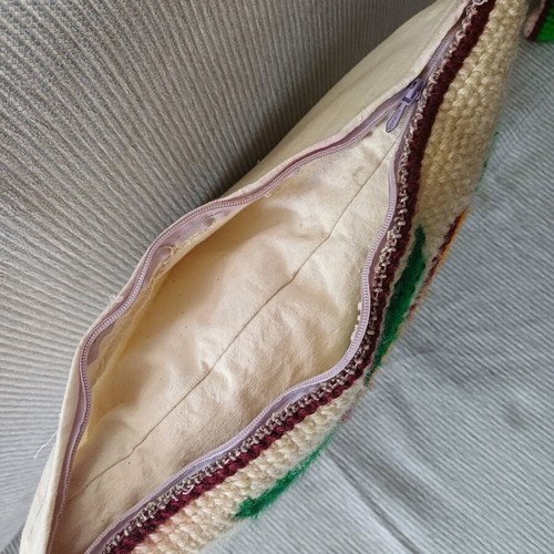 Vintage Handmade Pillows Set of 3 with Embroidery and Crochet