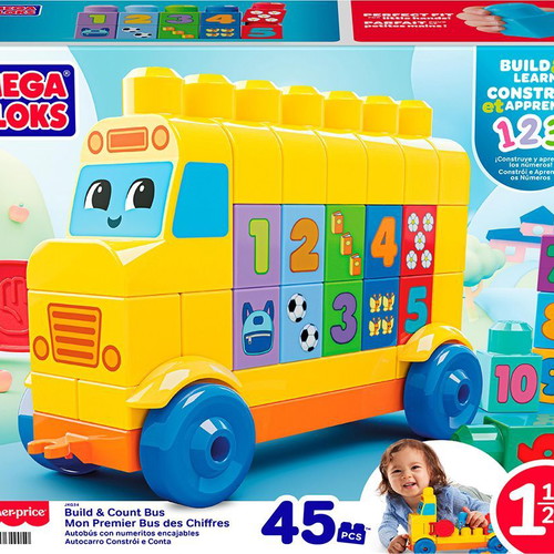 Mega Bloks Educational School Blocks with Numbers, new