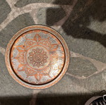 Round copper tray used, 40 cm diameter