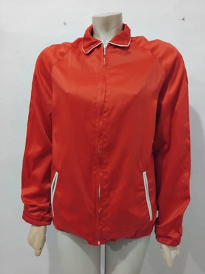 Vintage jacket 70s new, satin, Greek craftsmanship, red, size L