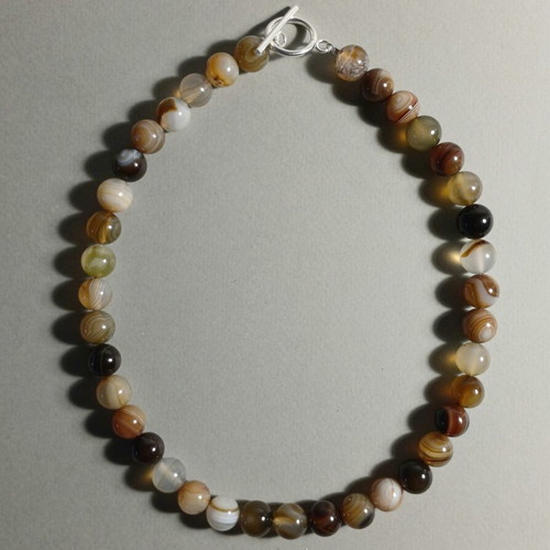 Handmade Agate Bead Choker Necklace Boho Style