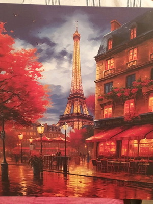 Κάδρο πύργος του Άιφελ σαν καινούργιο με φωτισμό και μπαταρίες 50x50 cm