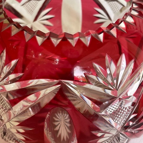 Saint-Louis crystal vase used, red antique