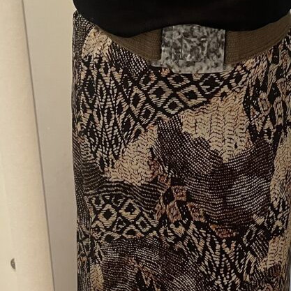 Satin maxi skirt animal print, elastic waist, size L-XL
