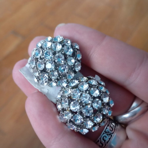 Vintage clip-on dome cluster earrings 1960-1970