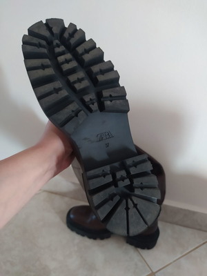 Zara women's leather boots used, size 37, brown