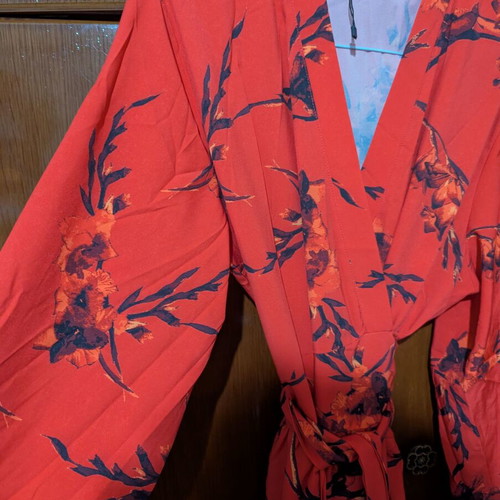 Poeta wrap dress size M/L, like new, red