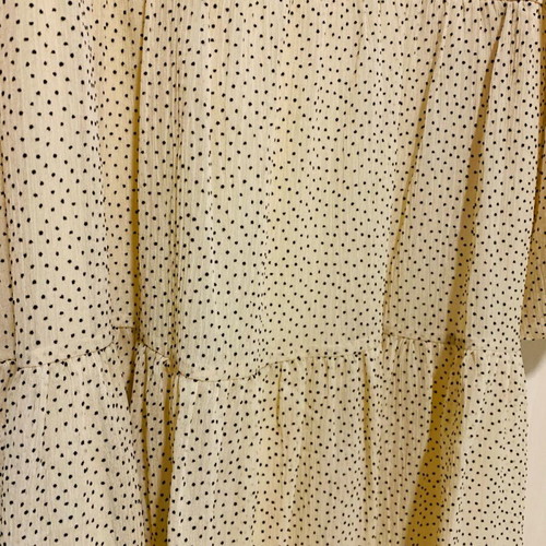 zara beige polka dot dress Beige Polka Dot Printed Surplice V Neck Puff Sleeve Mini Dress