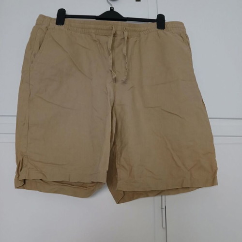 H&M men's bermuda shorts XXL new, beige, linen-cotton blend