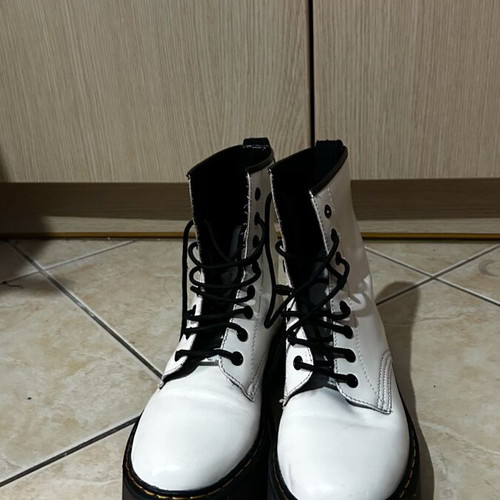 Corina white patent leather boots size 38 like new