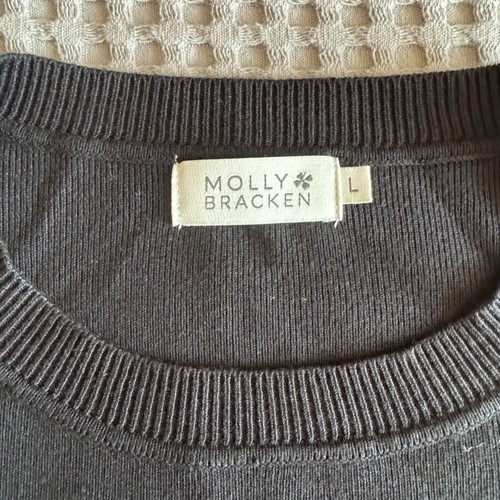 Molly Bracken black dress size L like new with lace balloon sleeves