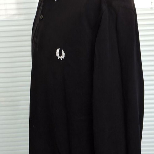 Fred Perry men's black long sleeve polo shirt XL