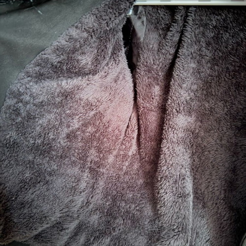 Suede coat medium with inner fur like new, black
