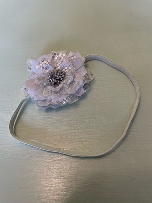 Hairband used with grey-silver flower design