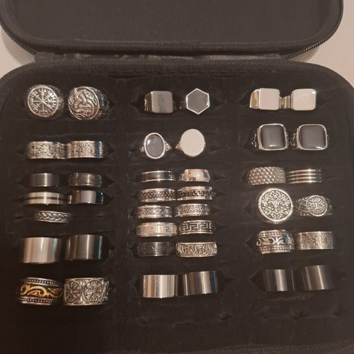 Stainless Steel Men's Rings No 12 like new, pack of 40