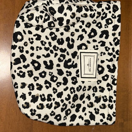 Leopard Toiletry Bag like new, black and beige