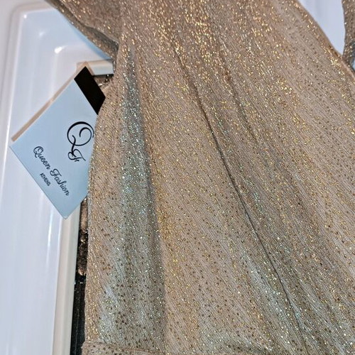 Official long dress new, gold color, fits small-medium