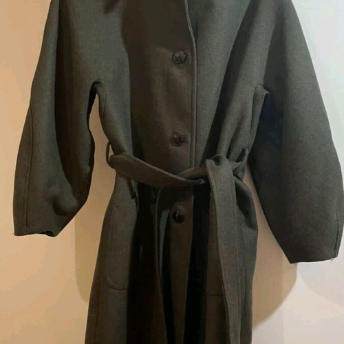 Zara wool coat with leather collar like new, size XS