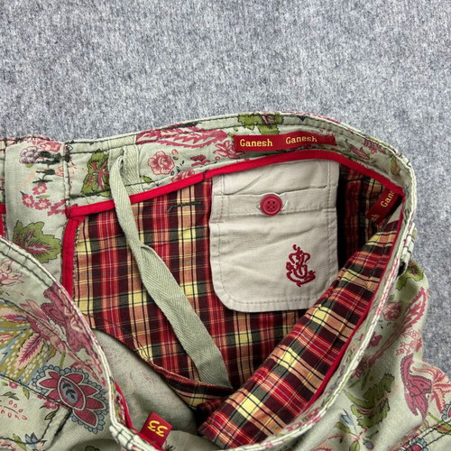 Ganesh Men's Cargo Shorts W33 Linen Floral Y2K Boho Vintage used